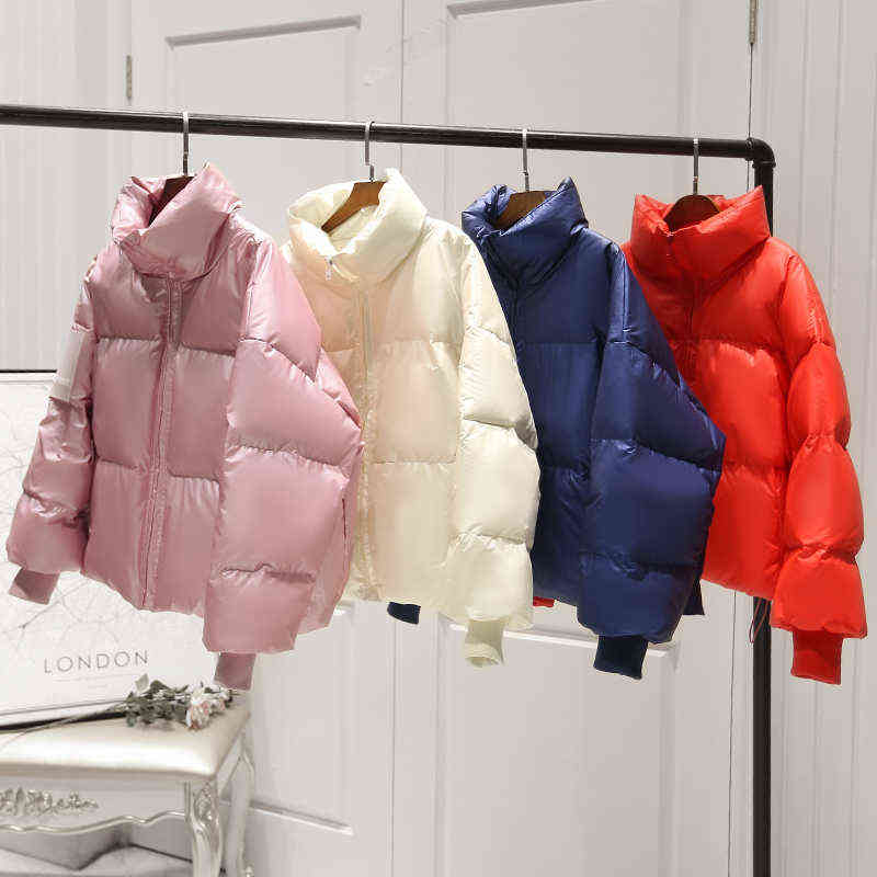 90% White Duck Down Jacket Winter Jacket Women Stand Collar Female Thick Down Coat Loose Oversized Womens Short Down Parka 211130