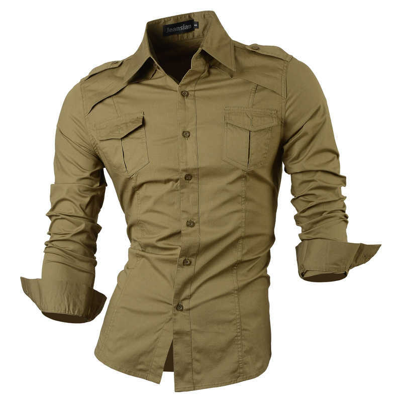 jeansian Spring Autumn Features Shirts Men Casual Jeans Shirt Arrival Long Sleeve Slim Fit Male 8001 210721