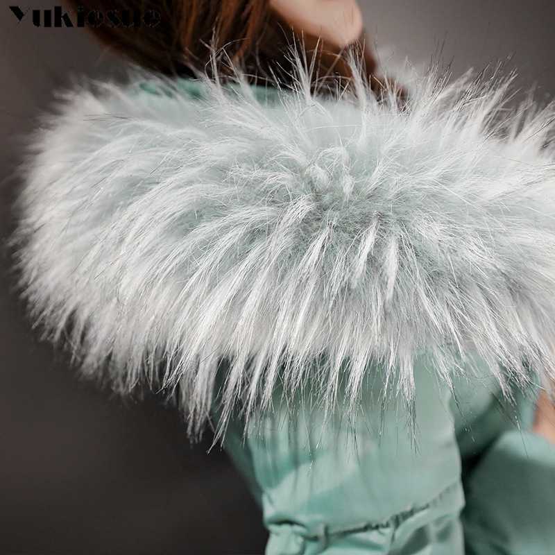 autumn and winter women's Korean fashion big hair collar cotton clothing short coat jacket women 210608