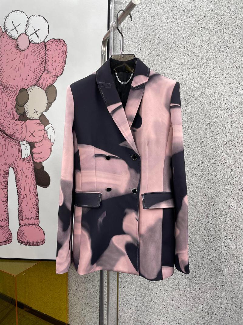 Women's Two Piece Pants 3.2 High End Quality Spring Double-Breasted Pink Blazer Coat Or Waist Ribbon Set Women