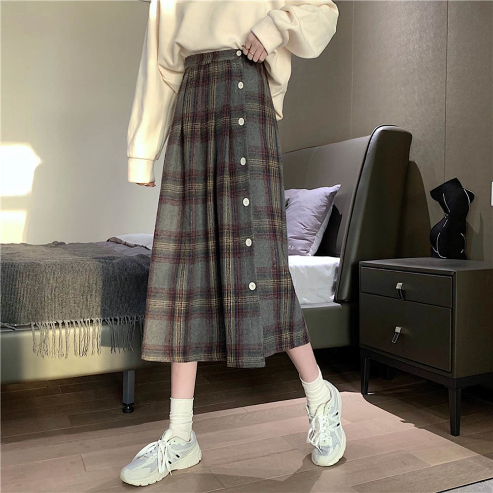 2021 Fashion Autumn New Women's Winter Plaid High Waist Slim Medium Long Wool Retro Skirt Girl Japanese Style Lf5v, Blue.
2021 Fashion Autumn New Women's Winter Plaid High Waist Slim Medium Long Wool Retro Skirt Girl Japanese Style Lf5v, Blue.