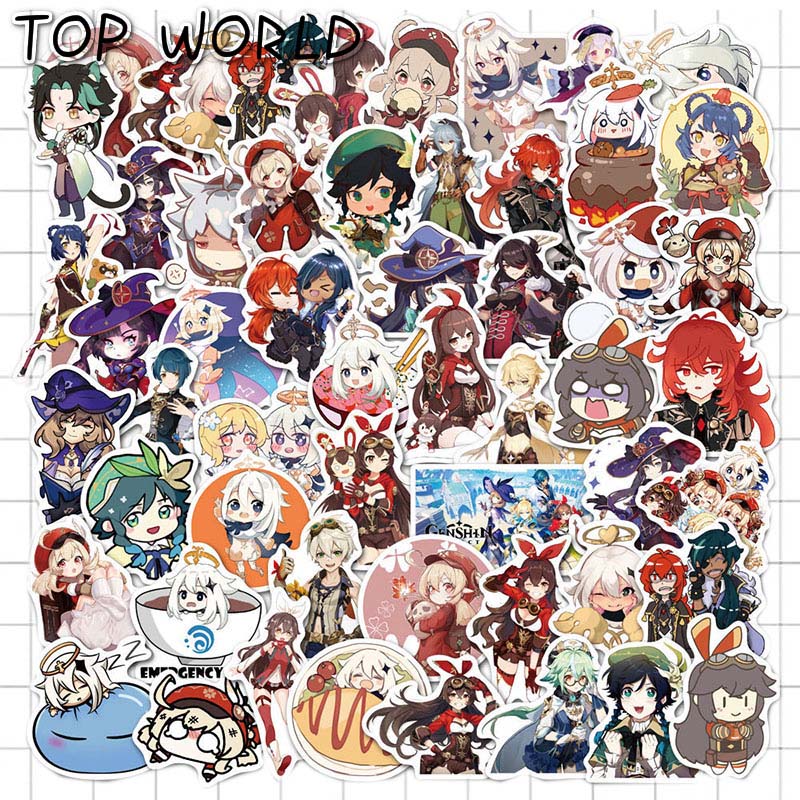 50pcs/Lot Cartoon Waterproof Sticker Open World Game Stickers For Laptop Motorcycle Skateboard Car Travel Phone Cute Characters Decal