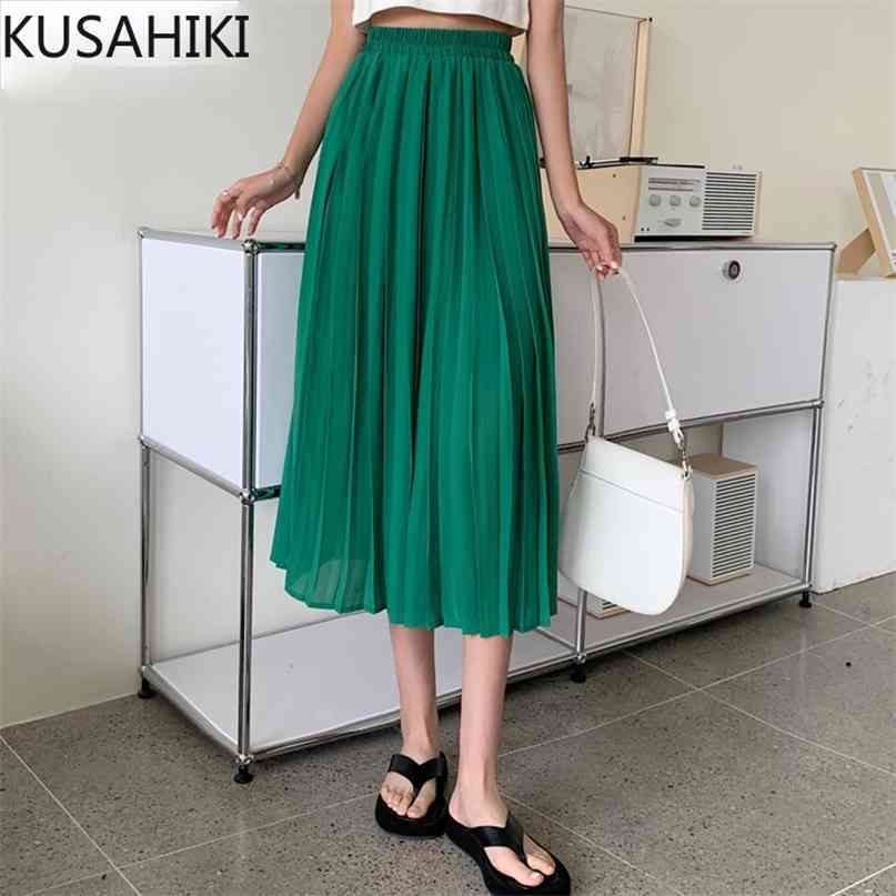 Chiffon Pleated Skirts Korean High Waist Solid Causal A-line Woman Skirt Summer Thin Faldas Mujer Moda 6J271 210603, Blue
Chiffon Pleated Skirts Korean High Waist Solid Causal A-line Woman Skirt Summer Thin Faldas Mujer Moda 6J271 210603, Blue