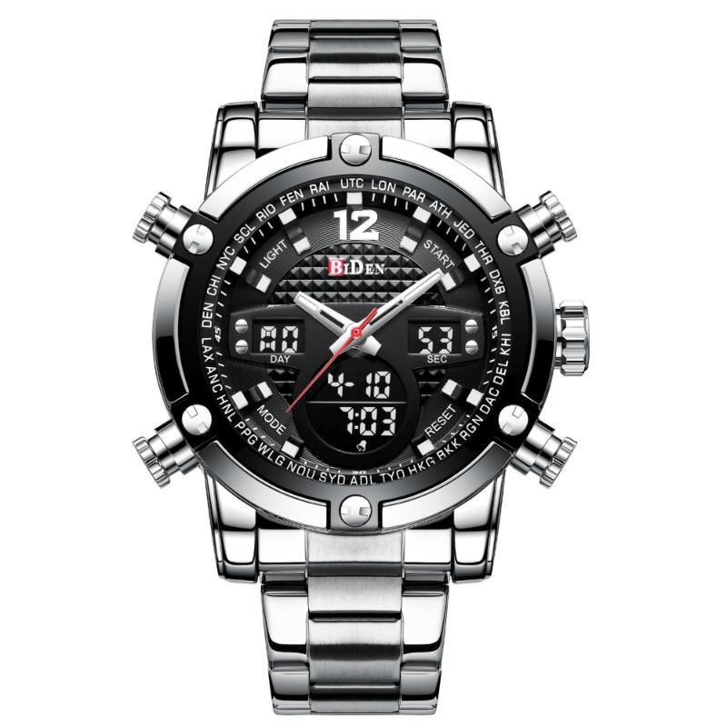 Wristwatches BIDEN Brand Man Watches Waterproo FMultifunction Business Men Large Dial Stainless Steel Quartz Digital Men's Clock, Black
Wristwatches BIDEN Brand Man Watches Waterproo FMultifunction Business Men Large Dial Stainless Steel Quartz Digital Men's Clock, Black