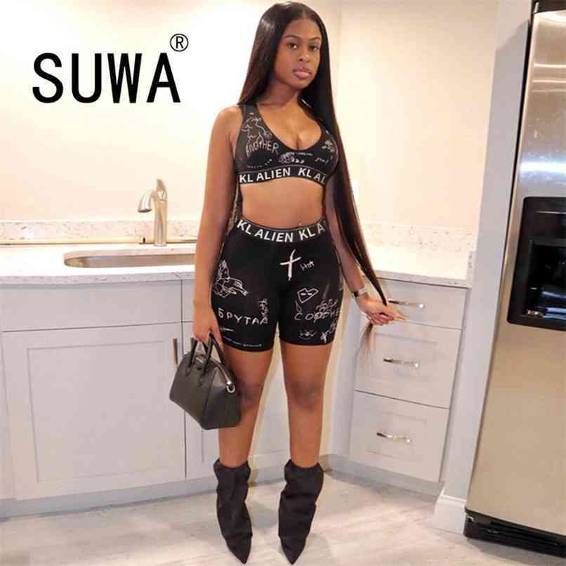 Summer 2 Piece Outfits For Women Sets Clothes Trendy Chic Letter Printed Bra Tops Biker Shorts Sweatpants Track Suit 210525, Multi
Summer 2 Piece Outfits For Women Sets Clothes Trendy Chic Letter Printed Bra Tops Biker Shorts Sweatpants Track Suit 210525, Multi