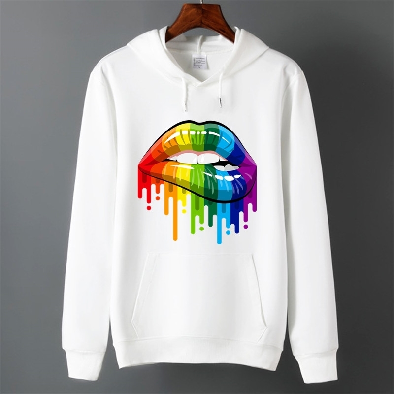 Men Pride Lgbt Gay Love Lesbian Rainbow Fleece Hoodies Sweatshirts Unisex Winter Harajuku Love is Love Sweatshirts Hoodies 201104