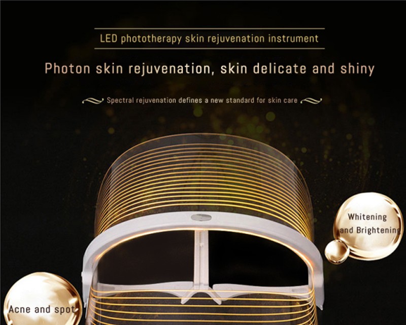 LED Light Therapy Facial Mask USB 3 Colors Skin Care Instrument Face Mask Rejuvenation Wrinkle Ance Removal Beauty Device