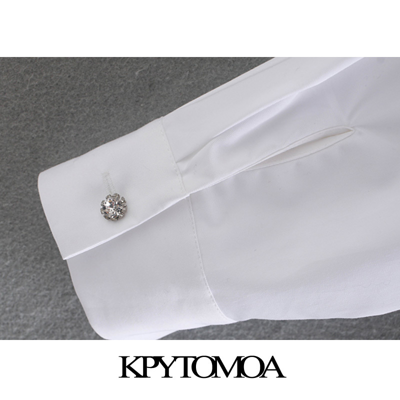 Vintage Sweet Jewelled Buttons Ruffles Blouses Women Fashion High Collar Long Sleeve Female Shirts Blusas Chic Tops 210225