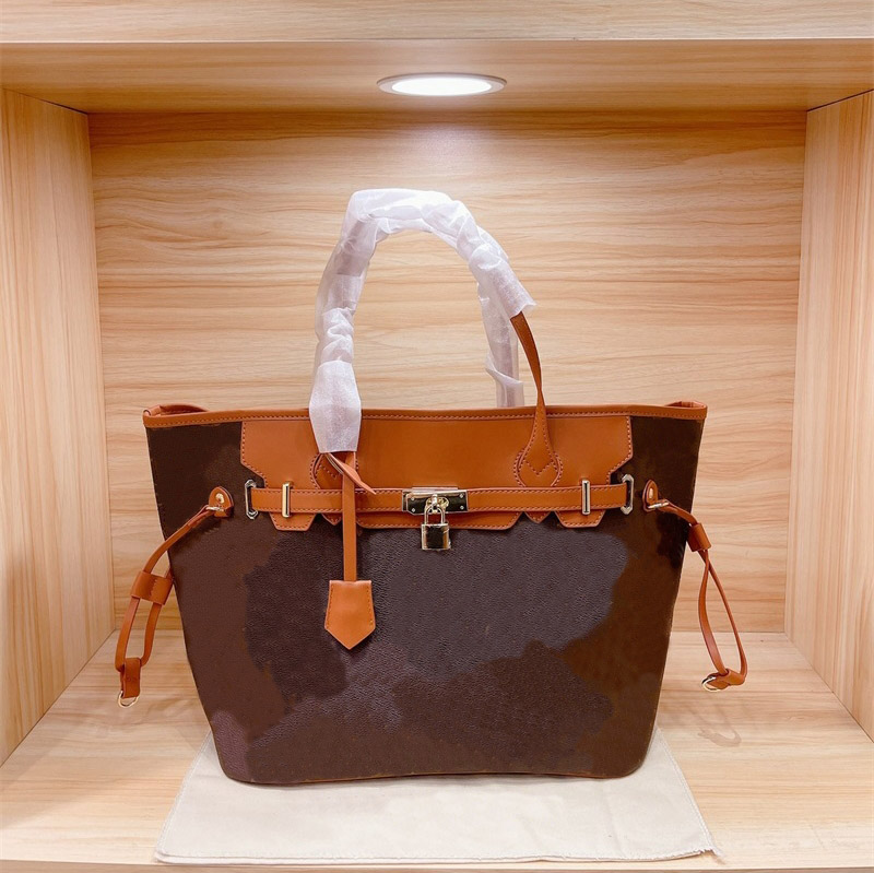 Fashion lady designer composite bag women's shoulder totes high quality leather versatile big size shopping bags