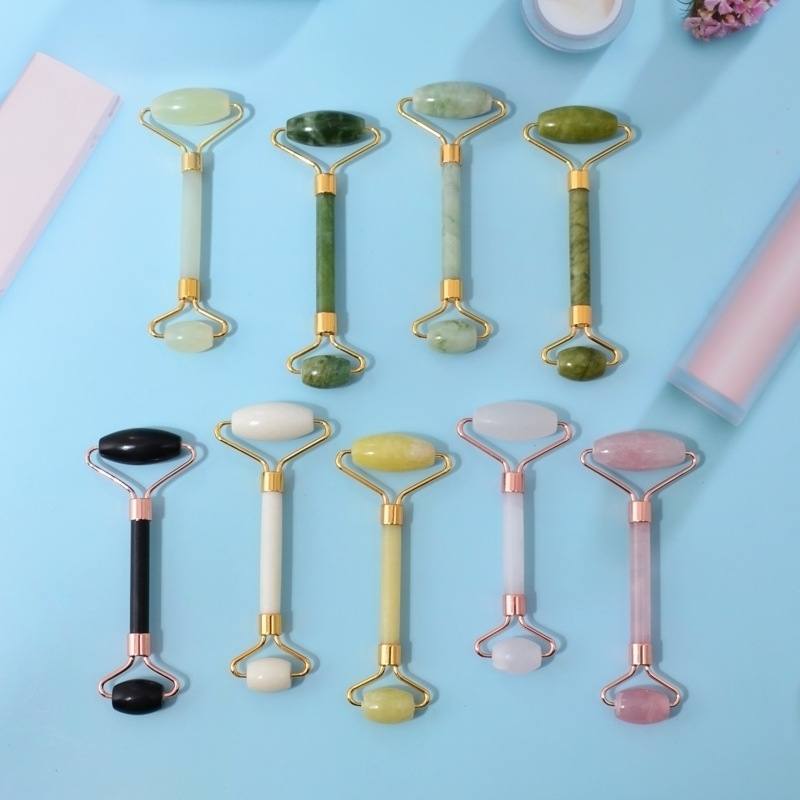 of double head Production jade roller facial beauty massager