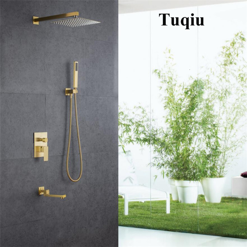 2021 New Bathroom Set Brushed Gold Square Rainfall Faucet or Ceiling Wall Sus 304 Mixer 10" Shower Head Dpno
2021 New Bathroom Set Brushed Gold Square Rainfall Faucet or Ceiling Wall Sus 304 Mixer 10" Shower Head Dpno