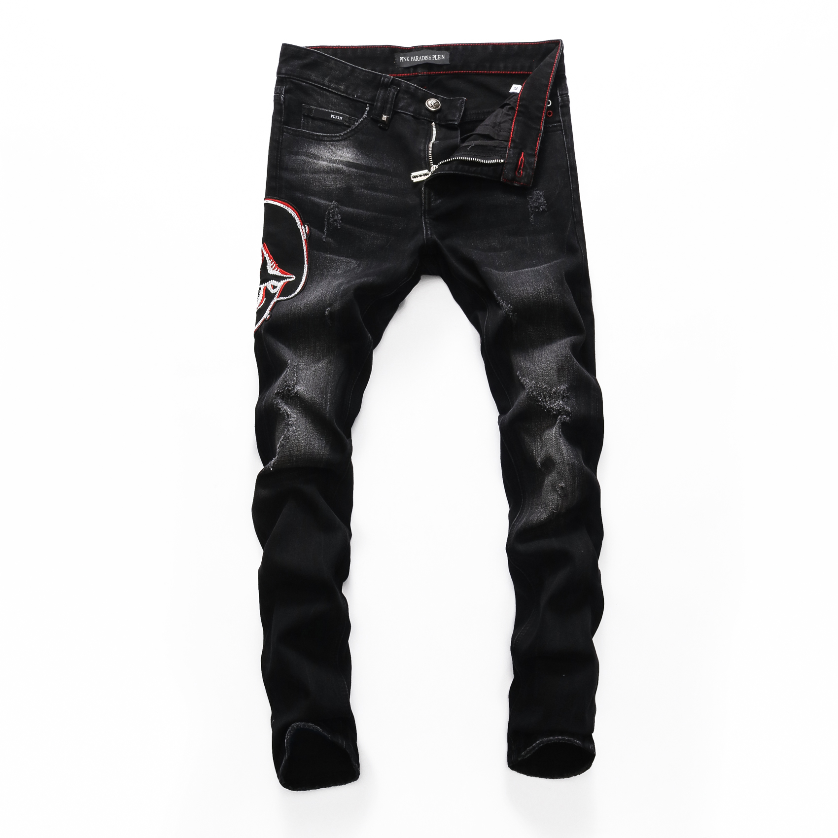 PINK PARADISE PLEIN Classic Fashion Man Jeans Rock Moto Mens Casual Design Ripped Jeans Distressed Skinny Denim Biker PLEIN Jeans Black 157490
PINK PARADISE PLEIN Classic Fashion Man Jeans Rock Moto Mens Casual Design Ripped Jeans Distressed Skinny Denim Biker PLEIN Jeans Black 157490