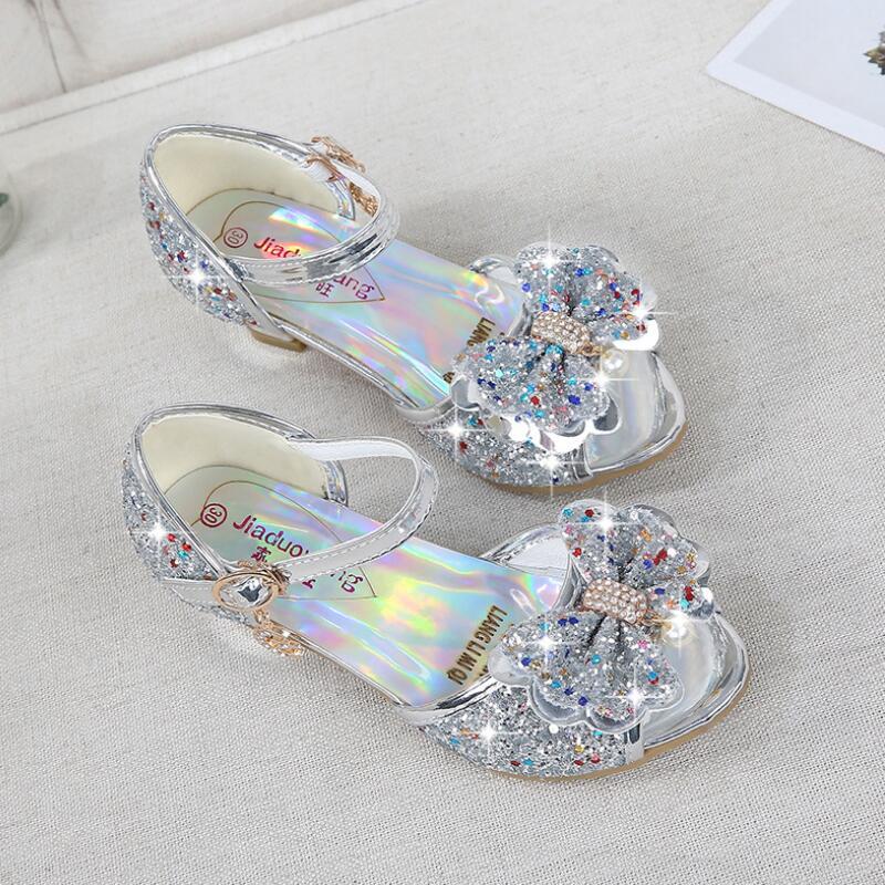 SKHEK Enfants Children Sandals Kids Girls Wedding Shoes Dress Party Pearl Shoes For Baby Girls Soft Leather Princess Sandals 21030