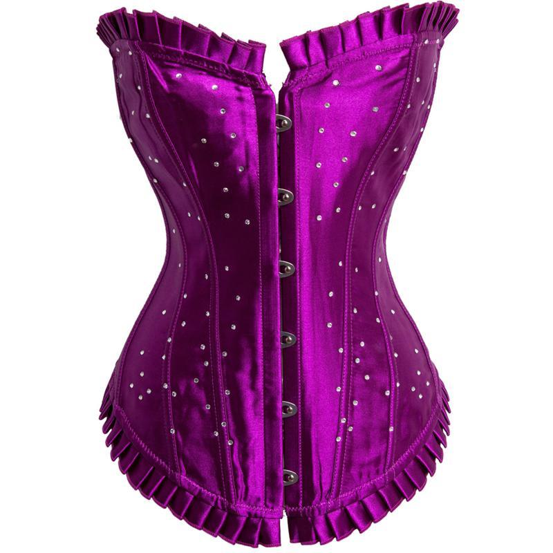 Bustiers & Corsets Purple Satin Shiny Rhinestone Corset Steel Boned Steampunk Top Sexy Women Lingerie Bustier Plus Size Gothic Burlesque Cos, Blue
Bustiers & Corsets Purple Satin Shiny Rhinestone Corset Steel Boned Steampunk Top Sexy Women Lingerie Bustier Plus Size Gothic Burlesque Cos, Blue