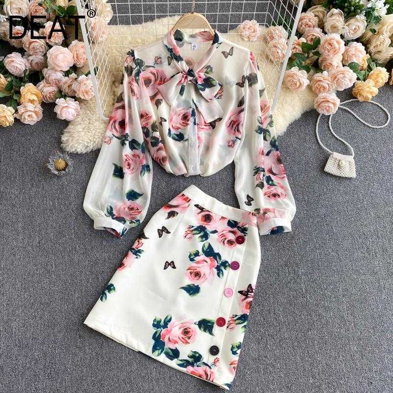 DEAT Women Skirt big size Lapel Lantern Sleeve Printing Short Two Piece Set Fashion Temperament Spring Summer 11D67 210709, Apricot
DEAT Women Skirt big size Lapel Lantern Sleeve Printing Short Two Piece Set Fashion Temperament Spring Summer 11D67 210709, Apricot