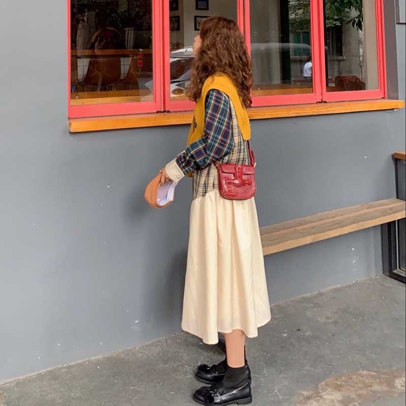 Vintage Plaid Shirt Dress women Patchwork Button Up Autumn Dress Women Ruffle Short womens 2 pieces dresses new arrival vestidos, Black;gray
Vintage Plaid Shirt Dress women Patchwork Button Up Autumn Dress Women Ruffle Short womens 2 pieces dresses new arrival vestidos, Black;gray