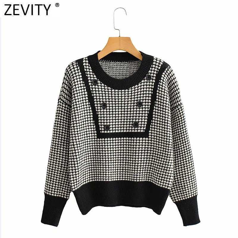 Zevity Women Vintage Contrast Color Houndstooth Print Casual Knitting Sweater Female Button Pullovers Chic Jumpers Tops S535 210603, Jj s535z
Zevity Women Vintage Contrast Color Houndstooth Print Casual Knitting Sweater Female Button Pullovers Chic Jumpers Tops S535 210603, Jj s535z