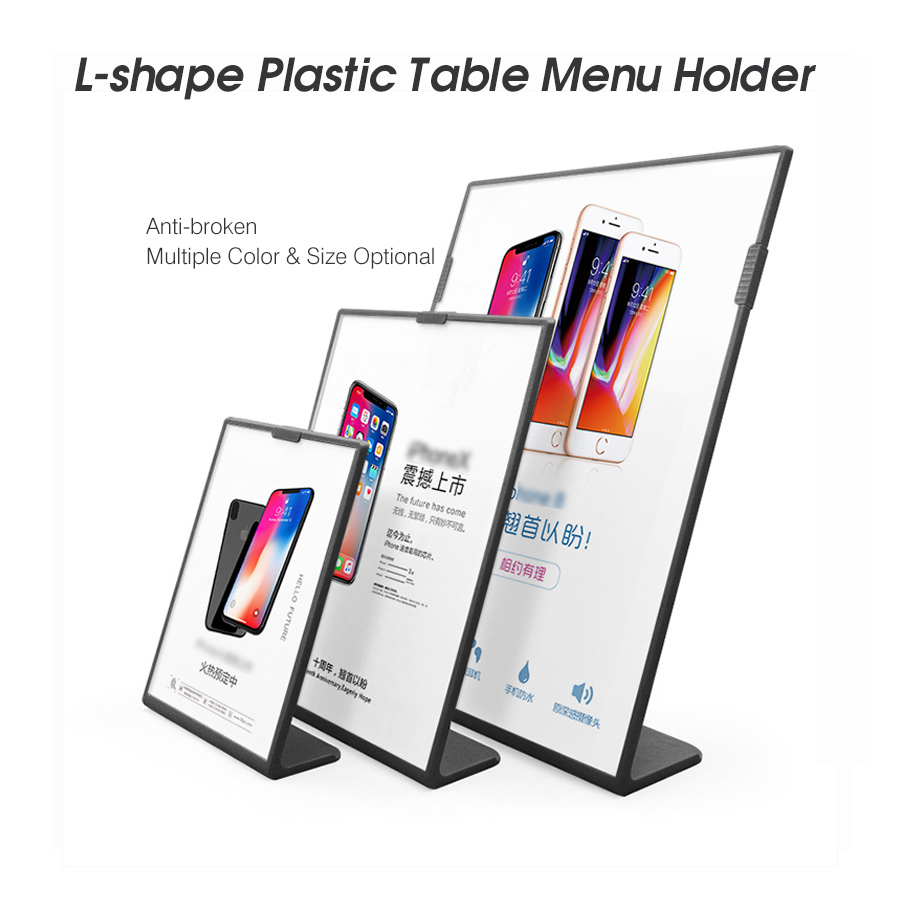 A5 L Shape Tabletop Acrylic Menu Sign Holder Promotion Products Counter Leaflet Flyer Poster Display Stands Frame