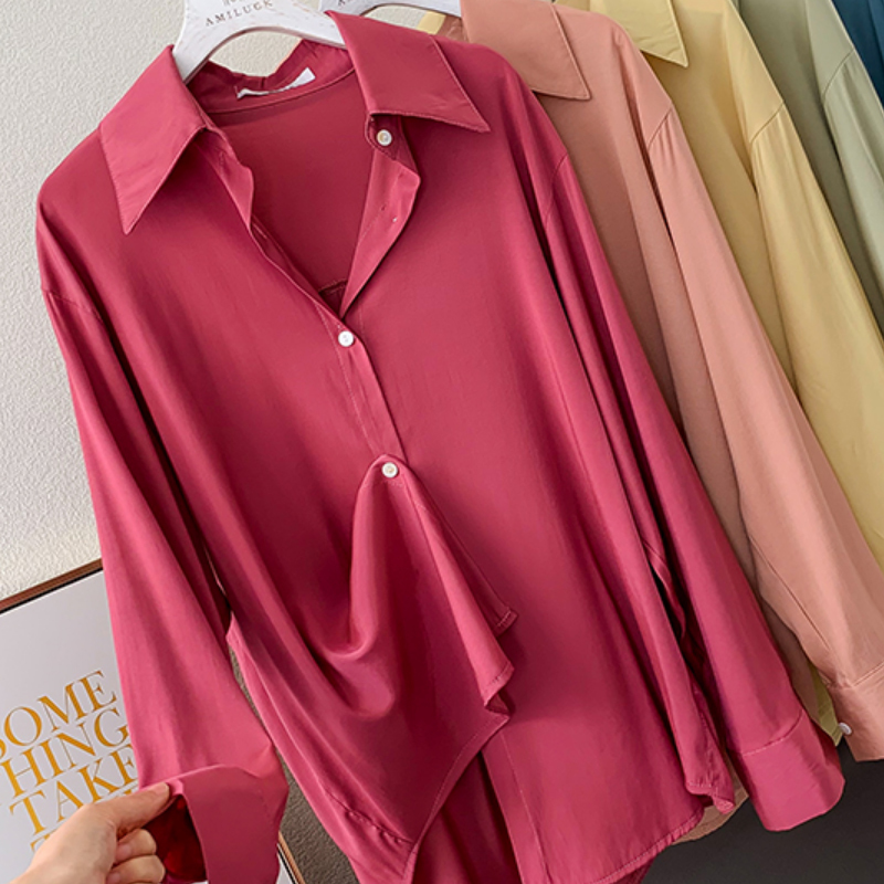 Blusas Mujer Spring Plus Size Women Tops and Blouse Long Sleeve Solid Shirt Simple Korean Loose Cardigan Lady Clothing 9985 210225
