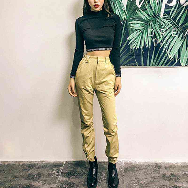 High waist pants camouflage loose joggers women army harem camo pants streetwear punk black cargo pants women capris trousers 211112