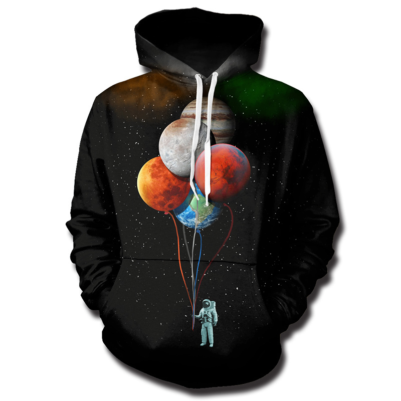 Cloudstyle 3D Hoodies Men Space Astronaut 3D Print Streetwear Long Sleeve Sweatshirts Hoody Pullover Fashion Tops Plus Size 5XL 201020