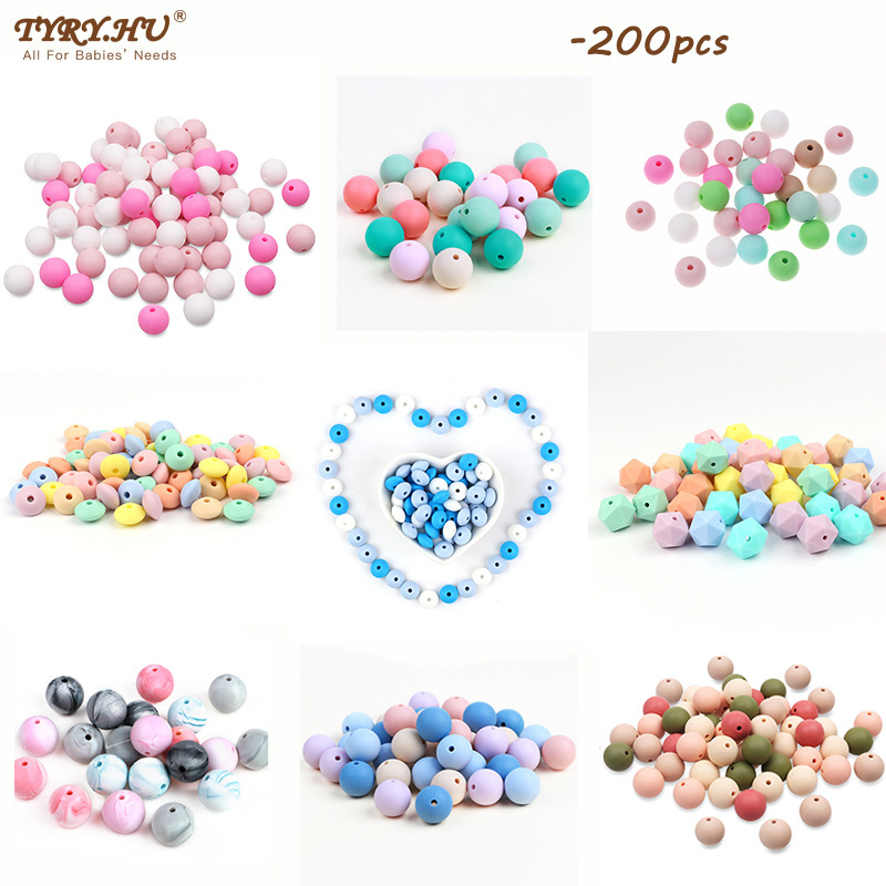 Tyry.Hu 200Pcs Food Grade Silicone Beads Round 12-19mm Nursing Silicone Bead Teething For Baby Teethers Necklace DIY Accessories 210311
Tyry.Hu 200Pcs Food Grade Silicone Beads Round 12-19mm Nursing Silicone Bead Teething For Baby Teethers Necklace DIY Accessories 210311