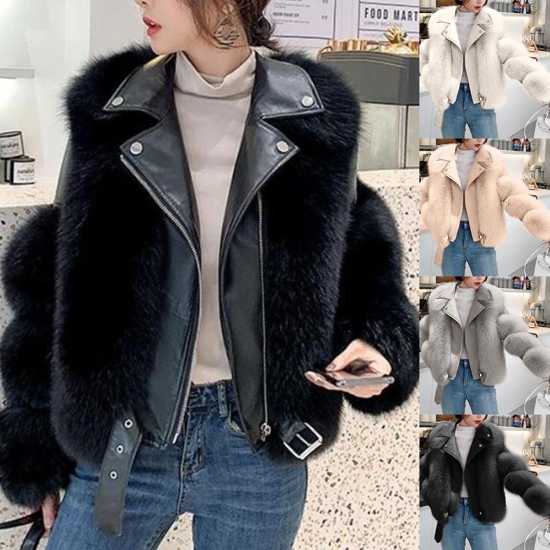 Women's Fur & Faux Women Pelt Coat Fashion Winter Warm Lapel Outwear Jacket Cardigan Cocktail Club Party Plush Outerwear, Black 
Women's Fur & Faux Women Pelt Coat Fashion Winter Warm Lapel Outwear Jacket Cardigan Cocktail Club Party Plush Outerwear, Black