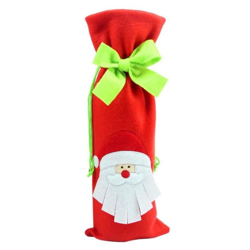 2021 Bags Ornaments New Xmas Santa Claus Wine Bottle Cover Bag Christmas Dinner Party Table Decor Free shipping