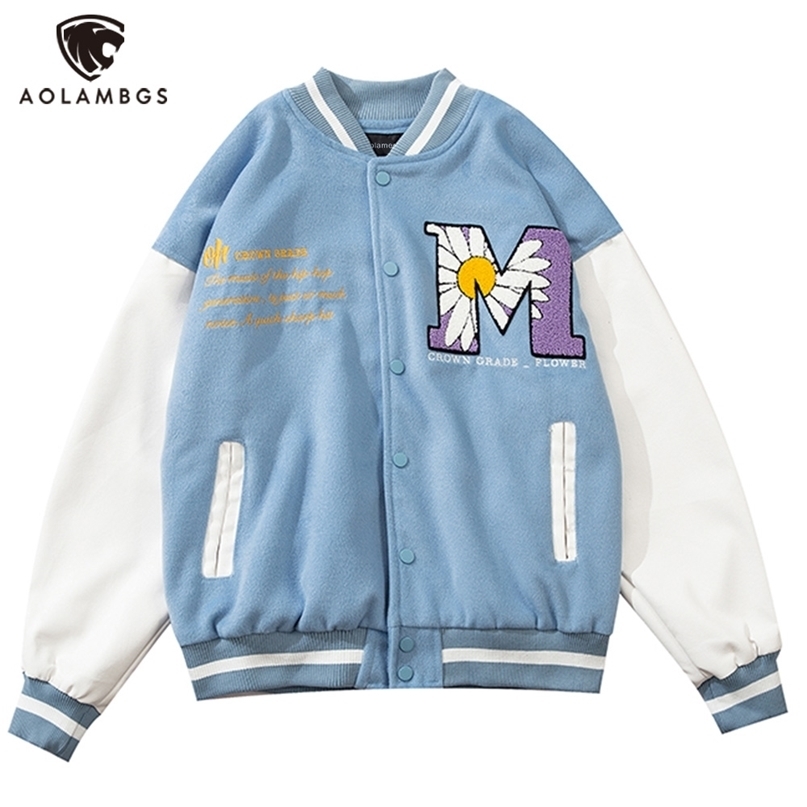 Aolamegs Furry Big Letter Daisy Flowers Patch Leather Patchwork Baseball Jacket Men Autumn College Style Bomber Jackets Coat 211110, Black
Aolamegs Furry Big Letter Daisy Flowers Patch Leather Patchwork Baseball Jacket Men Autumn College Style Bomber Jackets Coat 211110, Black