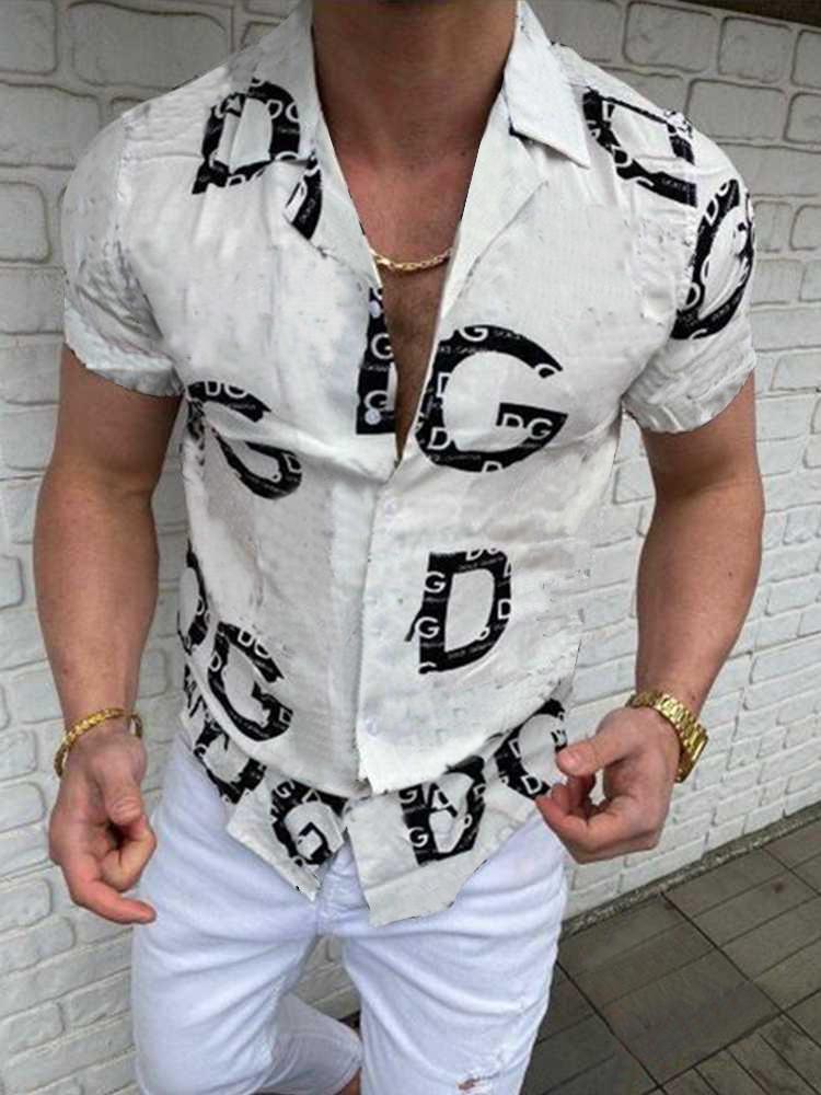 Men's Casual Shirts Luxury Designer Shirt Short Sleeve Button-Down Top Fashion Holiday Floral Print Business Slim Blouse Tops, White;black
Men's Casual Shirts Luxury Designer Shirt Short Sleeve Button-Down Top Fashion Holiday Floral Print Business Slim Blouse Tops, White;black