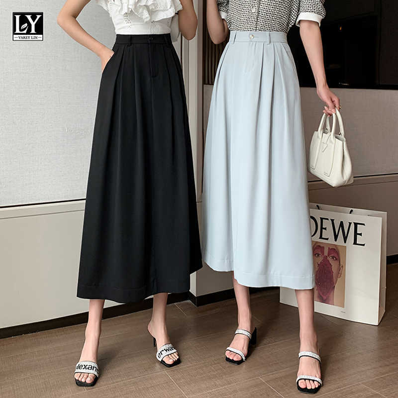 LY VAREY LIN Spring Summer Casual Female A-line Black Slim Fit Skirts Women Sweet High Waist Solid Color Long Skirt 210526
LY VAREY LIN Spring Summer Casual Female A-line Black Slim Fit Skirts Women Sweet High Waist Solid Color Long Skirt 210526