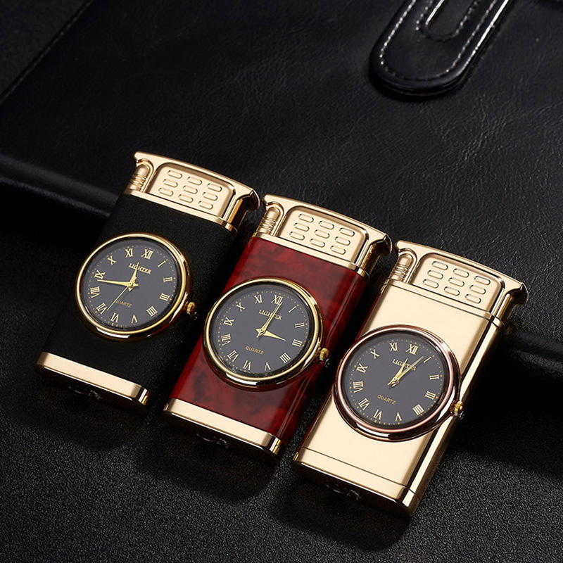 Creative Stylish Design Real Clock Watch Torch Jet Lighter Straight Blue Flame LED Cool Lighting Practical Metal Lighter Dial Plate Men Gift
Creative Stylish Design Real Clock Watch Torch Jet Lighter Straight Blue Flame LED Cool Lighting Practical Metal Lighter Dial Plate Men Gift
