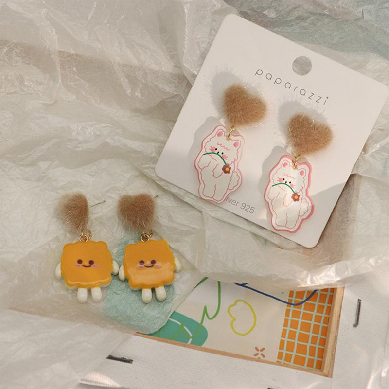 Stud Autumn Cute Hand-made Cartoon Flower Cookie Cat Earrings For Women Korean Fashion Clip Acrylic Jewelry Trendy Aretes De Mujer, Golden;silver
Stud Autumn Cute Hand-made Cartoon Flower Cookie Cat Earrings For Women Korean Fashion Clip Acrylic Jewelry Trendy Aretes De Mujer, Golden;silver