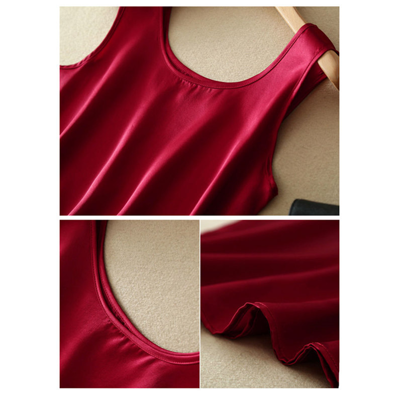 100% Pure Silk Summer tank top Fashion Women Blouse Sleeveless Soft Plain Vest Basic T shirts Great Quality Casual Camisole 210308