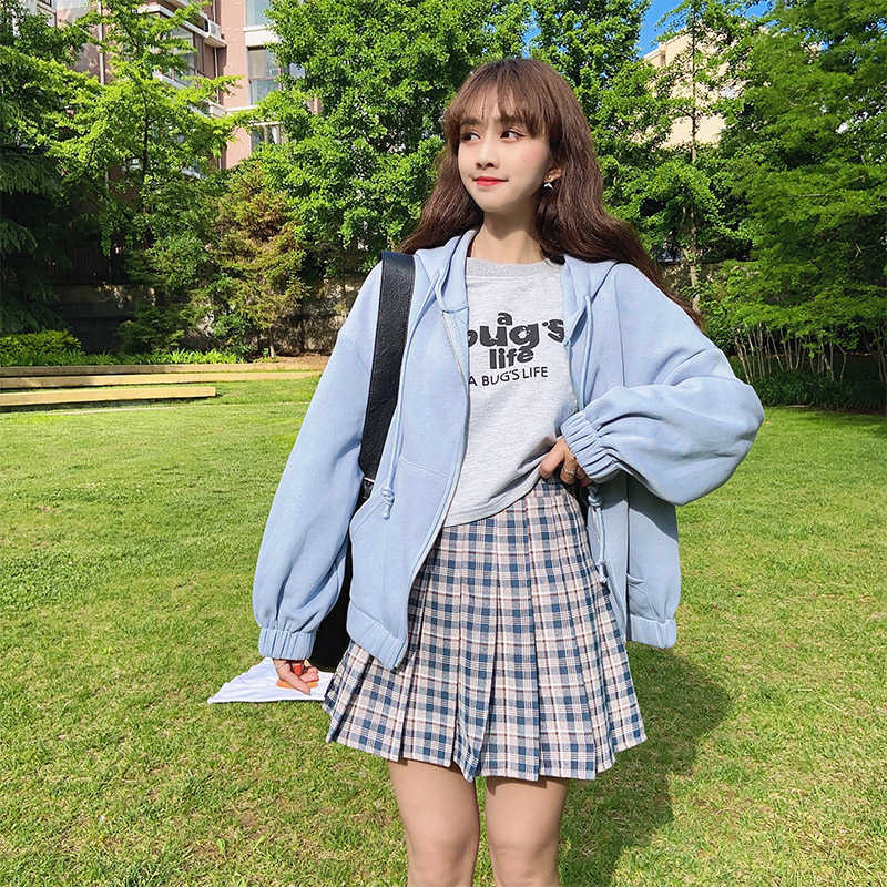 Women Skirt High Waist Plaid Mini Korean Style Pleated Students School Unniforms Dance Short A Line 210621
