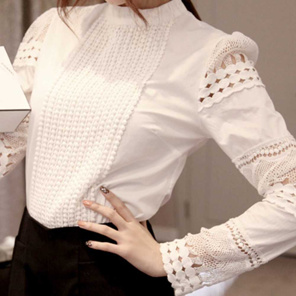 Lace Chiffon Blouse Women Shirt Plus Size Casual ladies long sleeve Womens Tops and Blouses S-5XL Hook Flower Hollow 210721, White
Lace Chiffon Blouse Women Shirt Plus Size Casual ladies long sleeve Womens Tops and Blouses S-5XL Hook Flower Hollow 210721, White