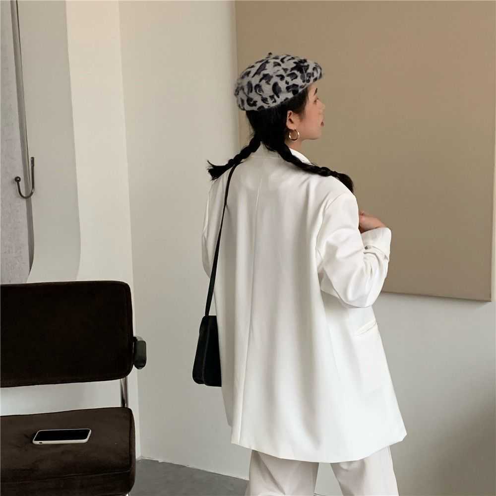 Nomikuma Autumn Women Blazers Coat Korean Causal Solid Suit Jacket Long Sleeve Notched Collar Blazer Feminimos 6B235 210930