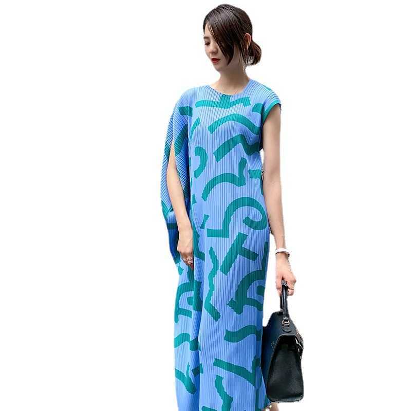 Spring Summer Sexy Diagonal Collar Casual Loose Printed Irregular Mid-Calf Dress for Women 210615Z