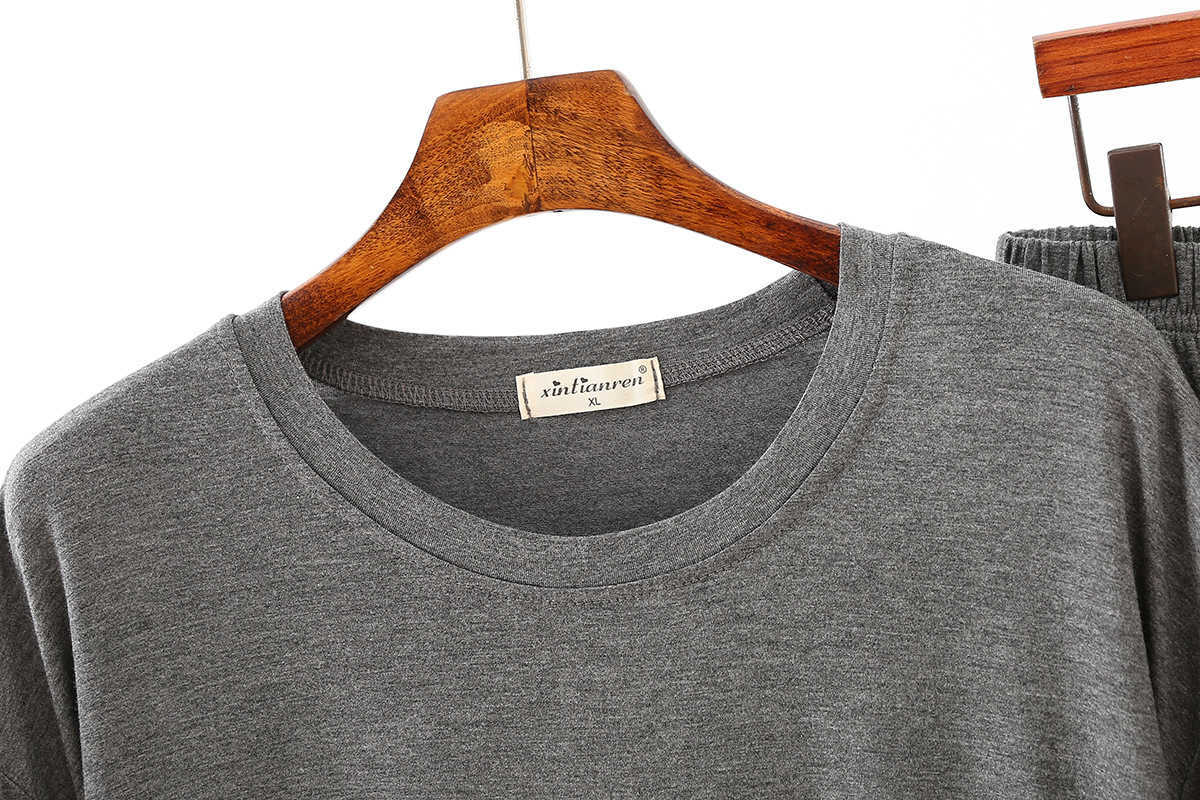 Japanese style modal spring and autumn mens pajamas long-sleeved loose large size home service suit men pajama set sleepwear 211019