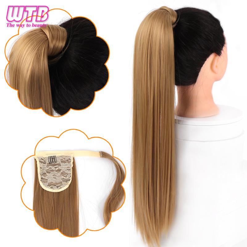 Synthetic Wigs WTB Long Corn Curly Wrap Around Ponytail For Women Hair Black Brown High Temperature Fiber Hairpieces