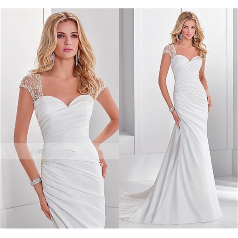 2021 New Elegant Sweetheart White Ruched Cap Sleeve Court Train Chic Wedding Bridal Gowns Vestidos De Noiva Plus Size 88br, Green
2021 New Elegant Sweetheart White Ruched Cap Sleeve Court Train Chic Wedding Bridal Gowns Vestidos De Noiva Plus Size 88br, Green