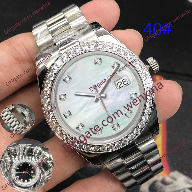 16 Colour High Quality mens Mechanica automatic gold watch 41mm Stainless steel Diamond waterproof President series Classic Wristwatches, Slivery;brown 
16 Colour High Quality mens Mechanica automatic gold watch 41mm Stainless steel Diamond waterproof President series Classic Wristwatches, Slivery;brown