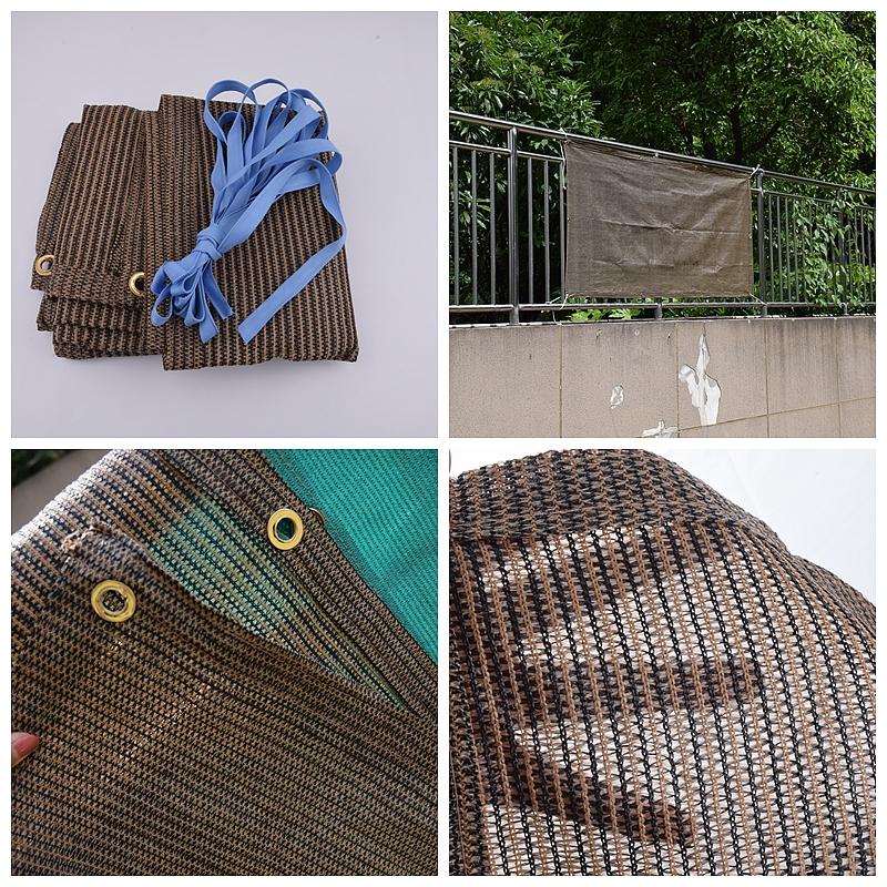 Shade 0.9x5m Coffee Hi-Quality Anti-UV Sunscreen Net Outdoor Balcony Safety Fence Garden Patio Shading Nets Durable Sun Sails