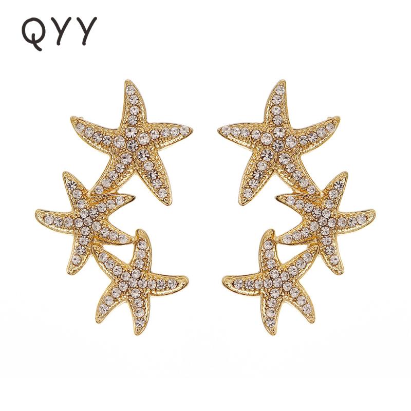 Dangle & Chandelier QYY Fashion Starfish Earrings For Women Accessories Rhinestone Gold Color Stud Earring Femme Earings 2021 Party Jewelry, Silver
Dangle & Chandelier QYY Fashion Starfish Earrings For Women Accessories Rhinestone Gold Color Stud Earring Femme Earings 2021 Party Jewelry, Silver