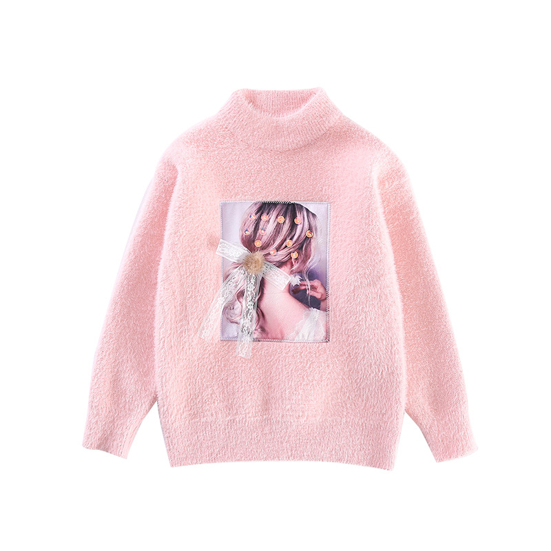 Girls' Sweater, Middle School Children 2020 New Autumn/Winter Fancy Fancy Fool and Thick Fake Mink Fool Warm Bottom, Blue
Girls' Sweater, Middle School Children 2020 New Autumn/Winter Fancy Fancy Fool and Thick Fake Mink Fool Warm Bottom, Blue