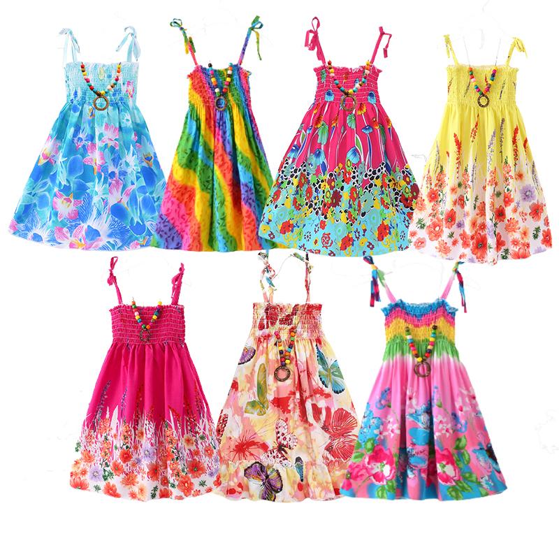 Girl's Dresses 2021 Kids Summer Dress For Girls Floral Sling Ruffles Bohemian Beach Princess Children Clothing With Necklack Gift
Girl's Dresses 2021 Kids Summer Dress For Girls Floral Sling Ruffles Bohemian Beach Princess Children Clothing With Necklack Gift