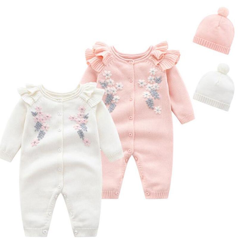 Rompers Infant Baby Girls Jumpsuit Knitting Long Sleeve Floral Embroidery Toddler Girl Romper Spring Autumn Clothes, Blue
Rompers Infant Baby Girls Jumpsuit Knitting Long Sleeve Floral Embroidery Toddler Girl Romper Spring Autumn Clothes, Blue