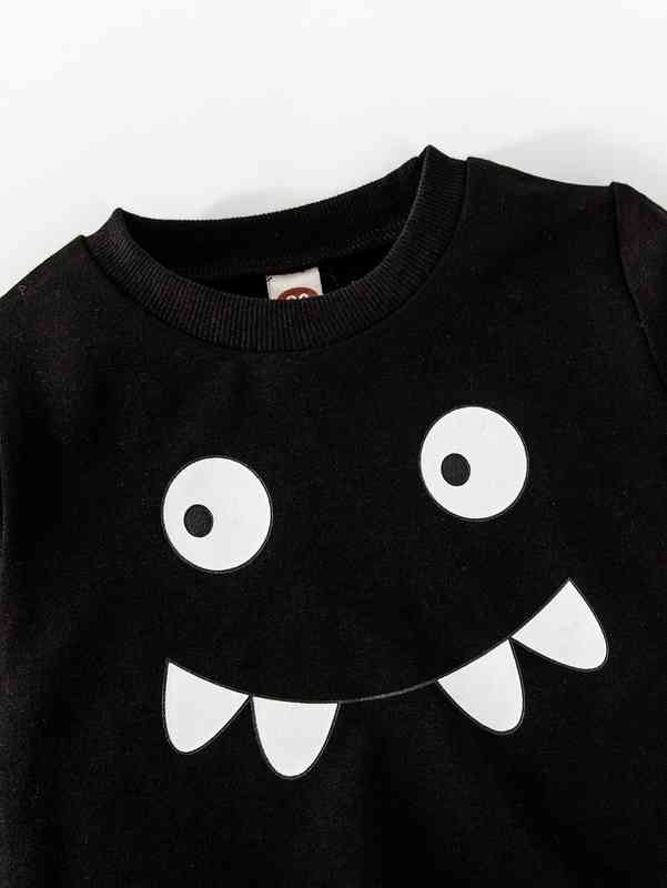 Baby Cartoon Graphic Sweatshirt & Sweatpants SHE