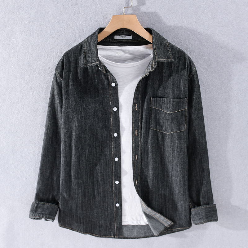 2021 100% Cotton Denim Black Male Autumn and Spring Solid Shirts for Men Mark Comforable Fashion Men's Overhemd Shirt Zjr8
2021 100% Cotton Denim Black Male Autumn and Spring Solid Shirts for Men Mark Comforable Fashion Men's Overhemd Shirt Zjr8