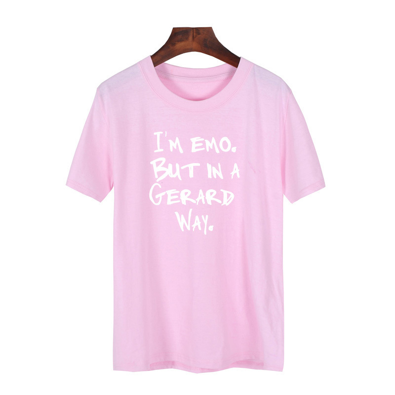 I'M Emo But In A Gerard Way T Shirt Women Harajuku O Neck Cotton Short Sleeve Summer Funny Music Tee Mcr Band Fan Pun Tops T200614